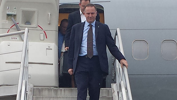 John Key arriving at the Pacific Islands Forum in 2013 (Felix Marwick)