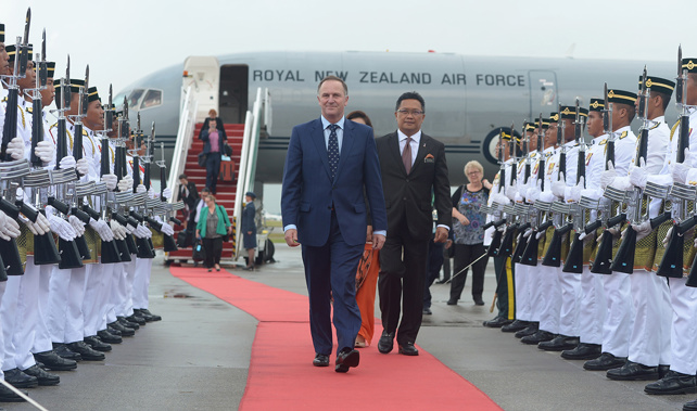 John Key arrives at the East Asia Summit in 2015 (Getty Images).