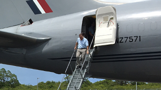 PM John Key arriving in Pohnpei, Micronesia (Frances Cook). 