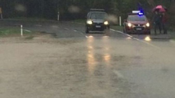 Flooding on Te Horo Rd on the Kapiti Coast yesterday (Supplied)