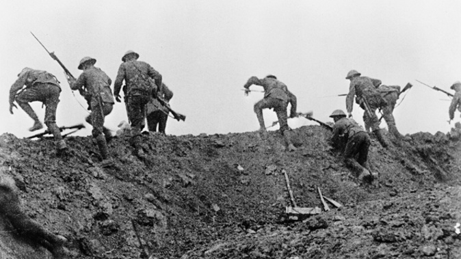 The western front at the Battle of the Somme. (Imperial War Museum./Getty Images)
