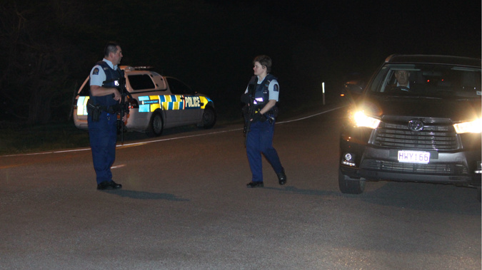 Southland Police in Otatara, Invercargill, last night (Photo / NZ Herald)