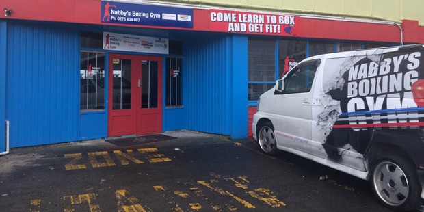 Nabby's Boxing Gym at Te Rapa Racecourse where the boxing bout took place. Photo / Nikki Preston