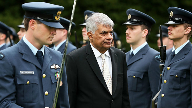 Sri Lankan Prime Minister Ranil Wickremesinghe officially being welcomed to NZ (Getty Images)