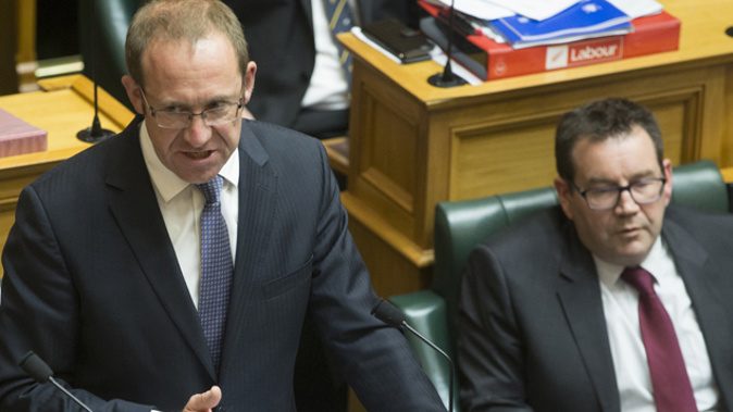 Andrew Little and Grant Robertson in Parliament (Newspix).