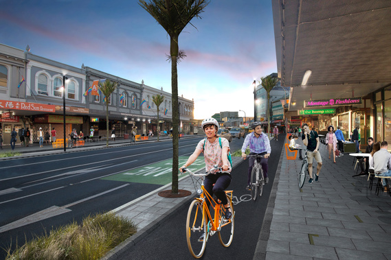 An artist impression of the proposed changes to Auckland's Karangahape Road (Supplied)