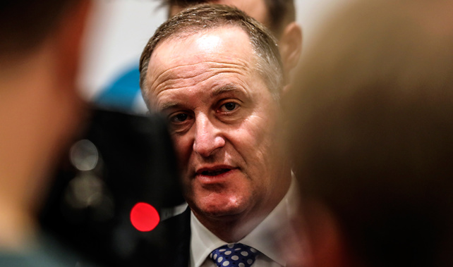 Prime Minister John Key in a media scrum (Getty Images) 