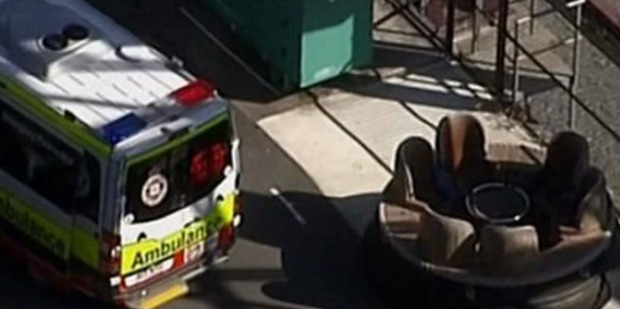 Still from Channel 9 News of the accident at Dreamworld on the Gold Coast that has resulted in the death of four people. Photo / Supplied