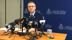 Wellington Acting District Commander Paul Basham at a press conference this evening (Photo / Georgina Nelson)