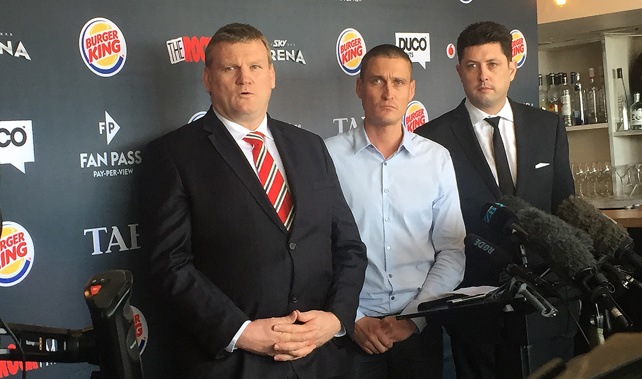 The Duco team at a press conference this morning (Supplied) 