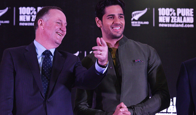 Sidharth Malhotra with Prime Minister John Key (Getty Images) 