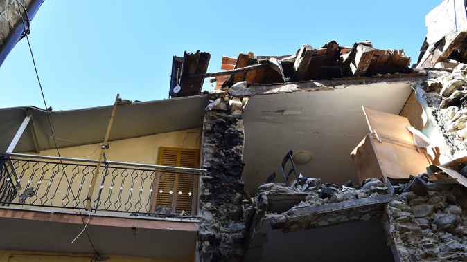 Damaged buildings in the red zone in Trisungo, Arquqta del Tronto, following a massive earthquake (Photo / Getty Images)