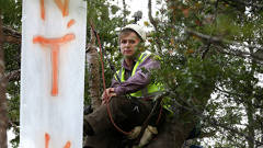 Conservation activist Michael Tavares occupying the Titirangi kauri tree (File photo)