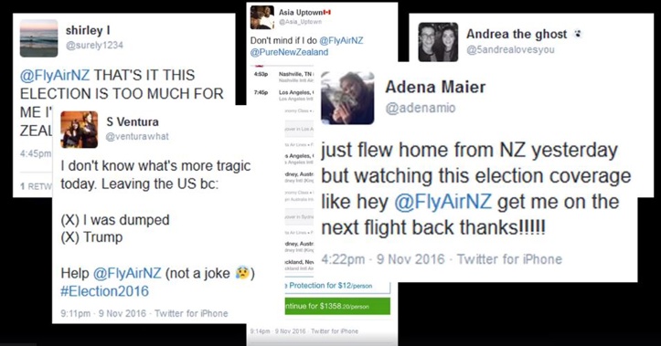 A screen grab from an Air New Zealand promotional video to entice American visitors. (Facebook/Air New Zealand)