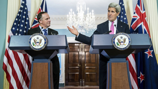 The visit by a US warship to New Zealand later this week will represent a milestone in the relationship between the two countries and the normalisation of security cooperation, Secretary of State John Kerry said. (Getty Images)