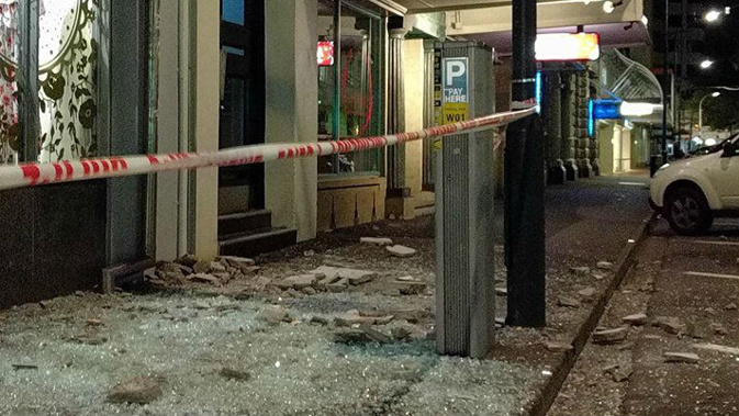 Damage caused by this morning's 7.5 earthquake at CentrePort in Wellington. Photo / Mark Mitchell