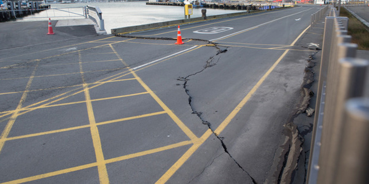 Damage caused by the 7.8 earthquake at CentrePort in Wellington. Photo / Mark Mitchell