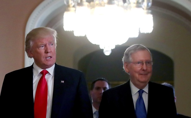 Donald Trump with  Senate Majority Leader Mitch McConnell (Getty Images)