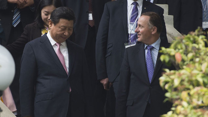 President Xi and John Key at an earlier meeting (Getty Images)