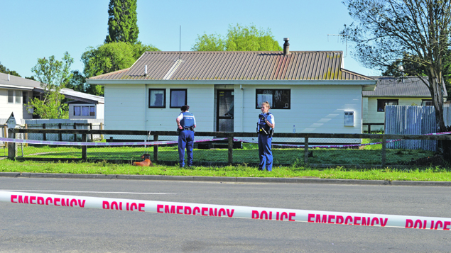 Police at the scene in Opotiki (Whakatane Beacon)