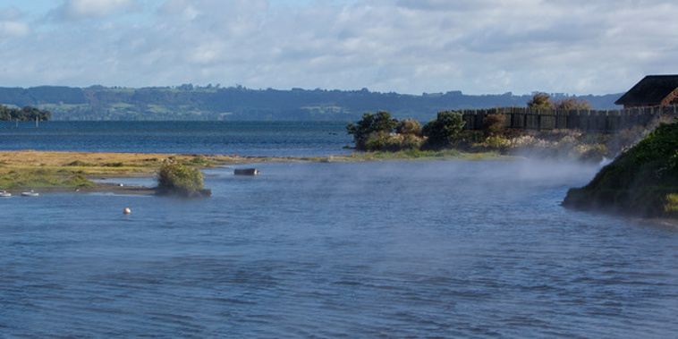 A 30-metre-high geyser has erupted without warning from Lake Rotorua. (NZ Herald)