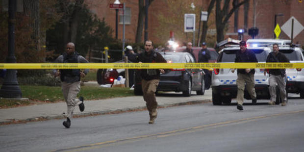 Police respond to reports of an attack on campus at Ohio State University. Photo / AP
