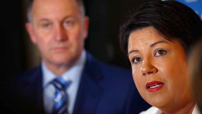 Paula Bennett (foreground) with outgoing Prime Minister John Key (Getty Images) 
