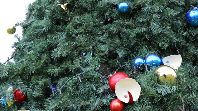Contractors have repaired the ornaments twice, but this morning the Council decided to remove the tree altogether (Supplied)