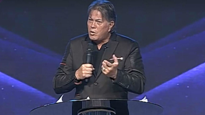 Denise Roche's winning quip - "Sex just can't be that good" - was in response to Brian Tamaki (pictured) blaming recent destructive quakes on homosexuality (Supplied)