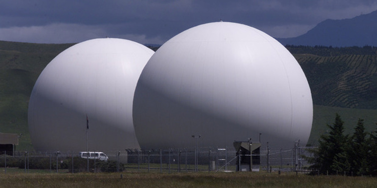 The famous domes of the spy base at Waihopai (NZ Herald)