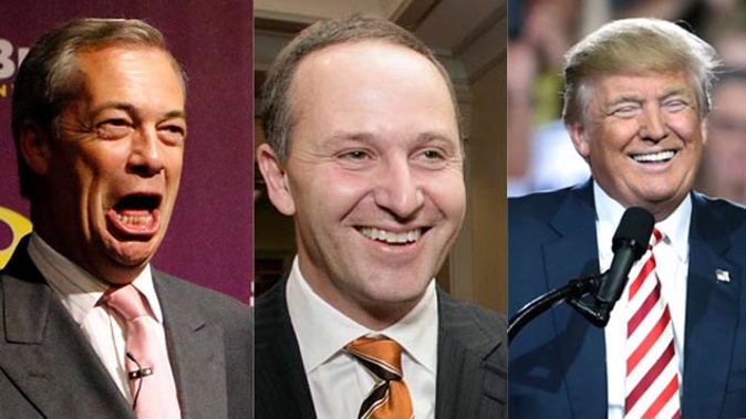 Nigel Farage, John Key and Donald Trump certainly gave us a lot to talk about this political year (Supplied).