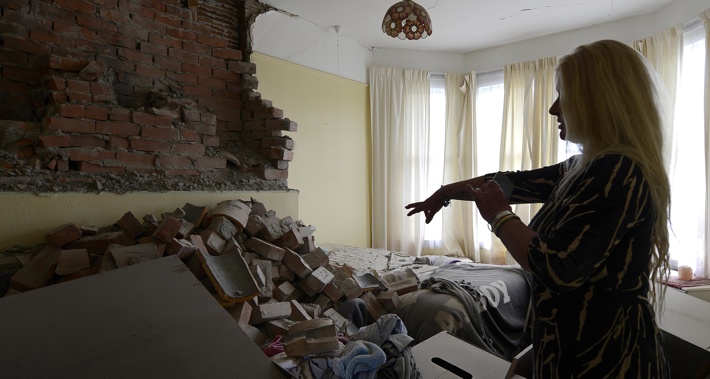 Damage at the Waiau Lodge Hotel in Kaikoura after an earthquake on November 14 (Getty Images) 
