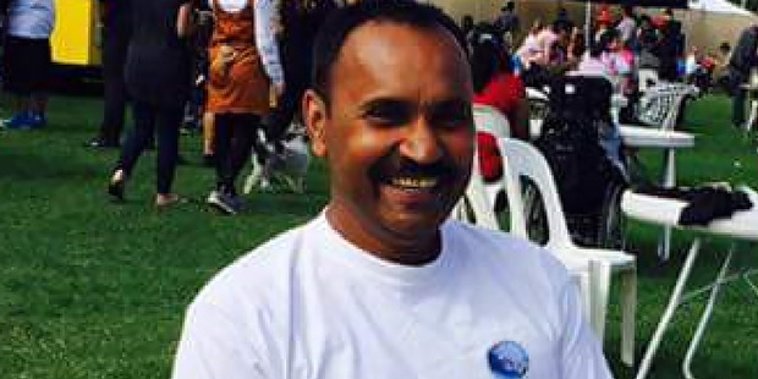 Refugee Council secretary 47-year-old Kailesh Thanabalasingham is still critically injured after escaping the blaze in Flat Bush. (Supplied)