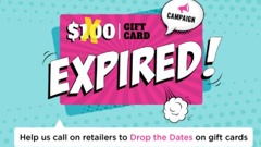 Consumer New Zealand's championing a Drop the Dates campaign encouraging ditching expiry dates on gift cards. (Facebook/Consumer NZ)