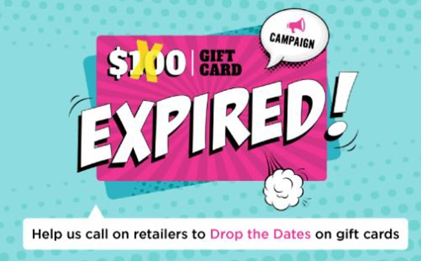 Consumer New Zealand's championing a Drop the Dates campaign encouraging ditching expiry dates on gift cards. (Facebook/Consumer NZ)