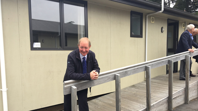 Nick Smith at the site of the homes on offer in North Canterbury (Josh Price).