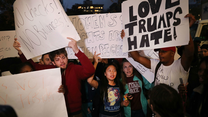 Protests against Donald Trump that took place in New York in 2016 (Getty Images)