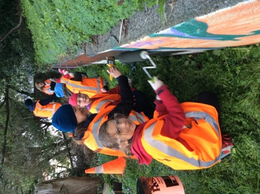Volunteers from Kelburn Brownies cleaning up at Mt Victoria Monastery Park in July (Photo Supplied)