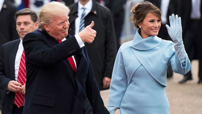 Donald and Melania Trump wave to supporters during President Trump's inauguration (Getty Images)