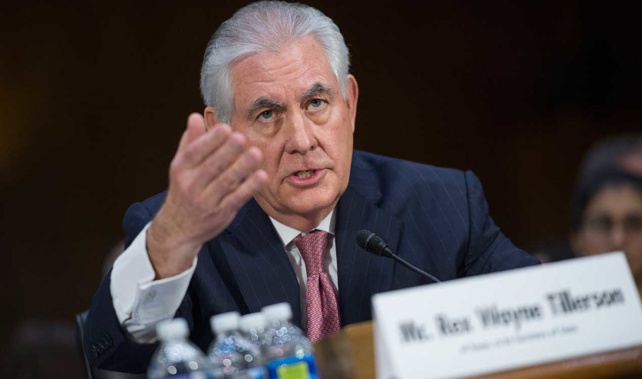 Secretary of State nominee Rex Tillerson testifies during his Senate Foreign Relations Committee confirmation hearing (Getty Images) 