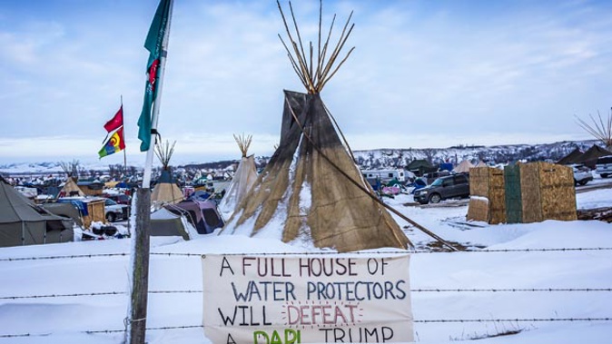 Large scale protests took place against the Dakota Access pipeline, in particular from Native American groups (Getty Images) 