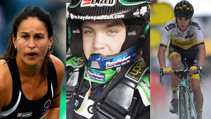 A selection of Brian Ashby's finalists in his alternative Halberg Awards - from left Kayla Whitelock, Hayden Paddon and George Bennett (Getty Images and Photosport)