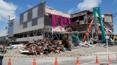 The Reading Cinema car park in Wellington had to be torn down after it was damaged in the November 14 quake last year. Photo / Mark Mitchell