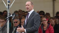 Labour leader Andrew Little during his speech at the Ratana Pa Marae, 24 January 2017 (NZ Herald)