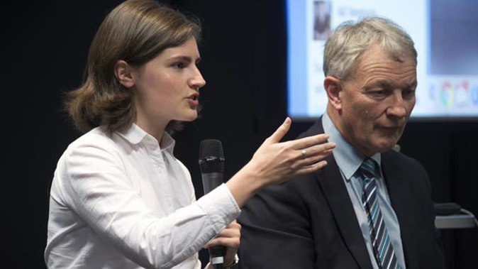 Chloe Swarbrick campaigning for the Auckland mayoralty, a race won by Phil Goff (Nick Reed)