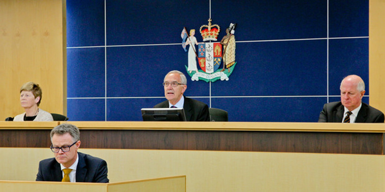 The courtroom in the water contamination inquiry (NZH).
