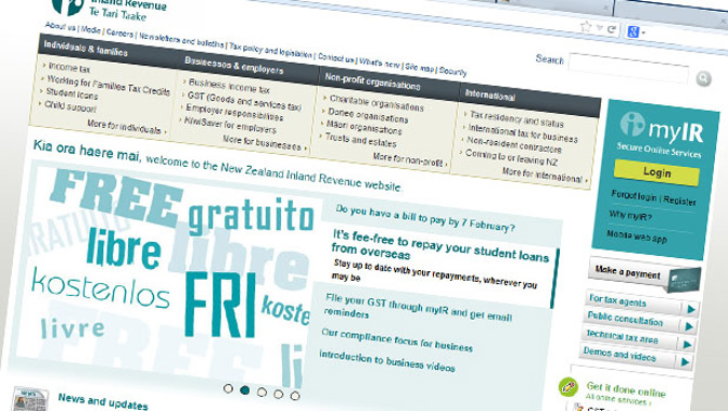 The IRD website will be down until 8am Tuesday, the day the payments are due (File).