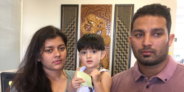 Asha Rani (left) and Vikram Salaria with their daughter Khwahish are at risk of being deported. (Simon Collins)
