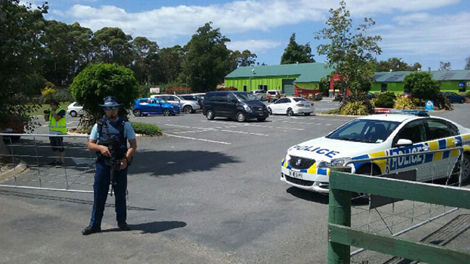Police at Julian's Berry Farm in Whakatane (Supplied).