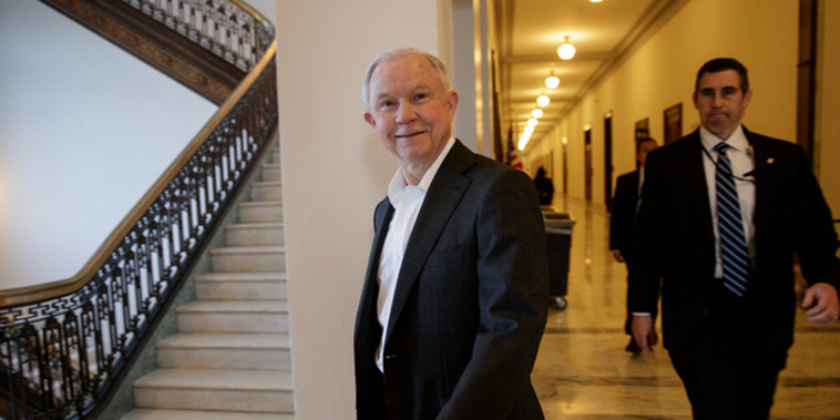 New Attorney General Jeff Sessions on Capitol Hill in Washington. Photo / AP / NZH